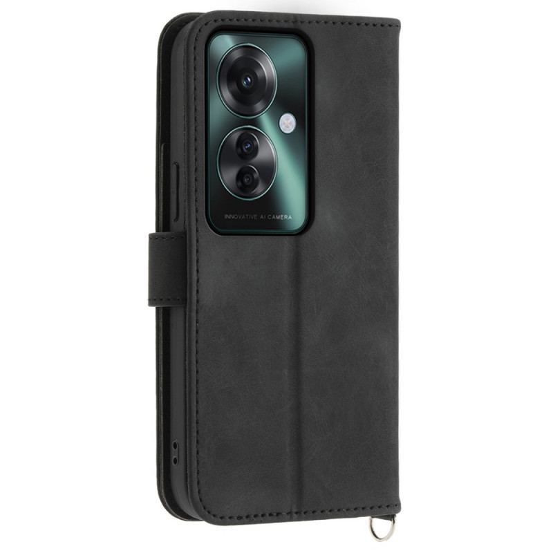 Etui Folio Do Oppo Reno 11f 5g Koronka Z Paskiem I Paskiem Na Ramię