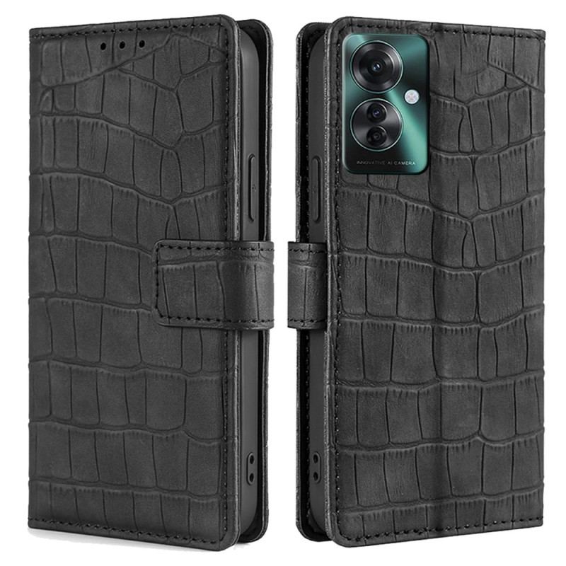 Etui Folio Oppo Reno 11f 5g Tekstura Krokodyla Etui Ochronne