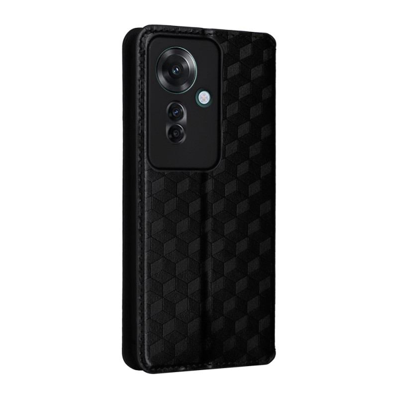 Flip Kotelot Oppo Reno 11f 5g Etui Na Telefon Wzór Rombu