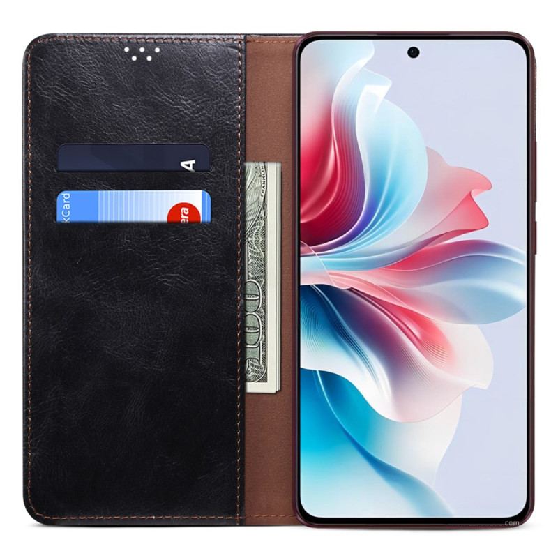 Flip Kotelot Oppo Reno 11f 5g Woskowana Imitacja Skóry