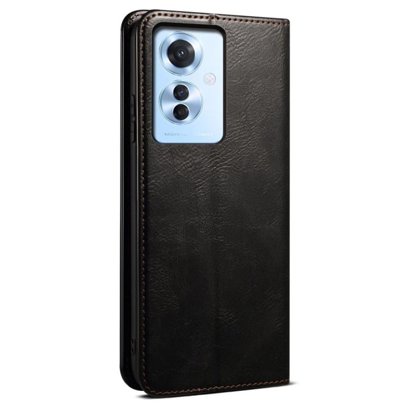 Flip Kotelot Oppo Reno 11f 5g Woskowana Imitacja Skóry
