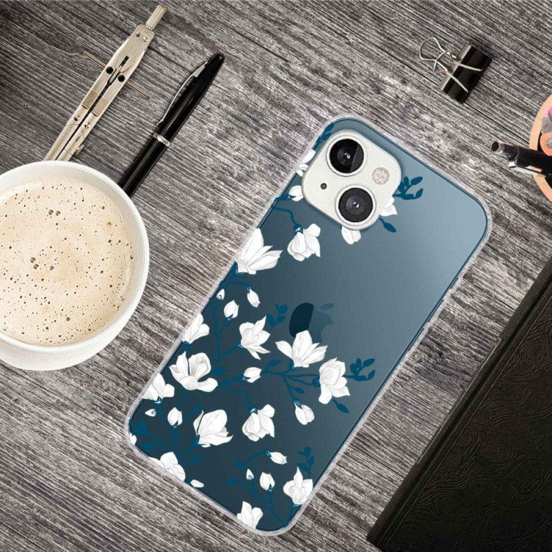Etui do iPhone 14 Plus Białe Kwiaty