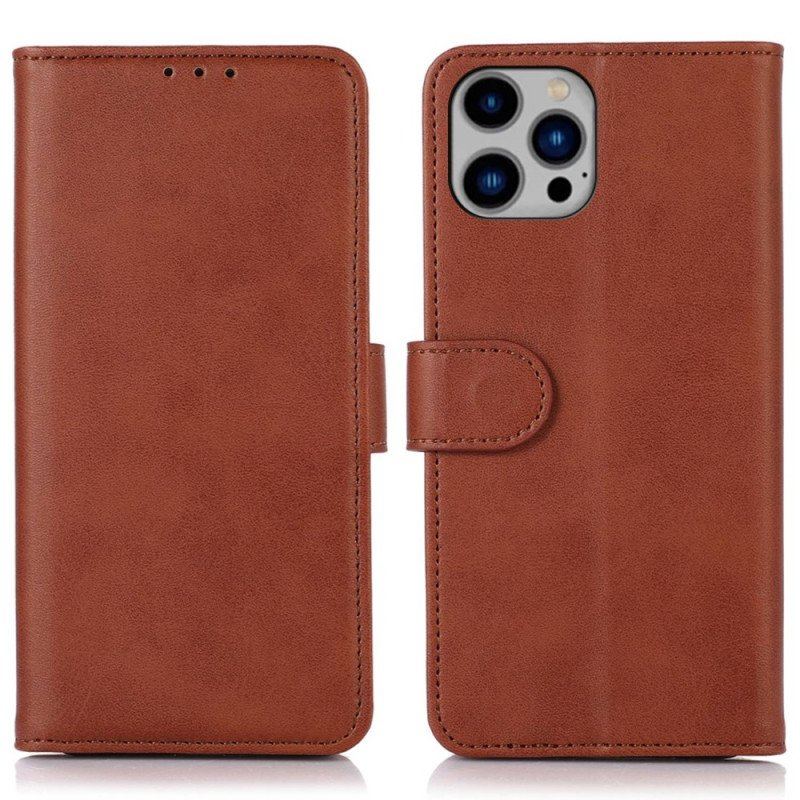 Etui Folio do iPhone 14 Plus Retro Matowy Efekt Skóry