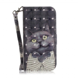 Etui Folio do iPhone 14 Plus z Łańcuch Stringi Koty