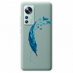 Etui do Xiaomi 12 / 12X Piękne Niebieskie Pióro
