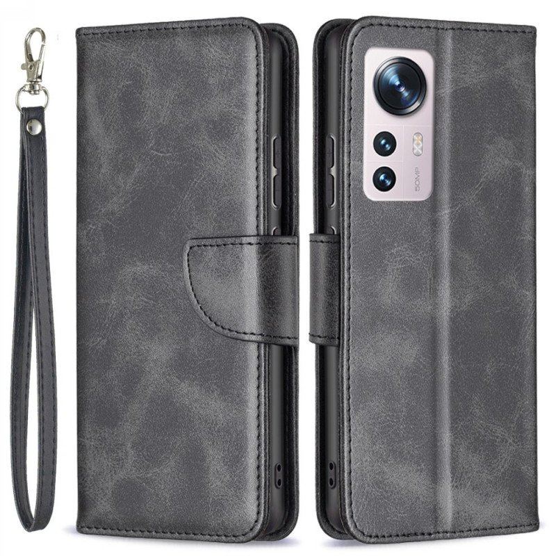 Etui Folio do Xiaomi 12 / 12X Skórzany Futerał Gładka Klapa Ukośna
