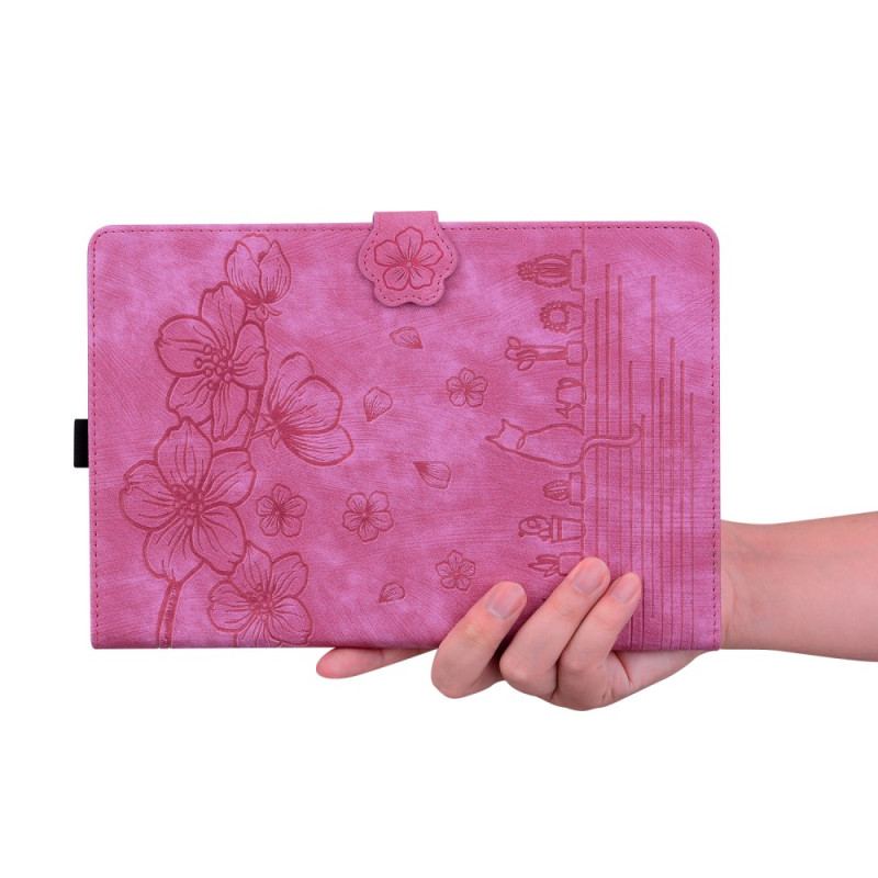 Etui Do Samsung Galaxy Tab S9 Ultra Wzory Kwiatów I Kotów