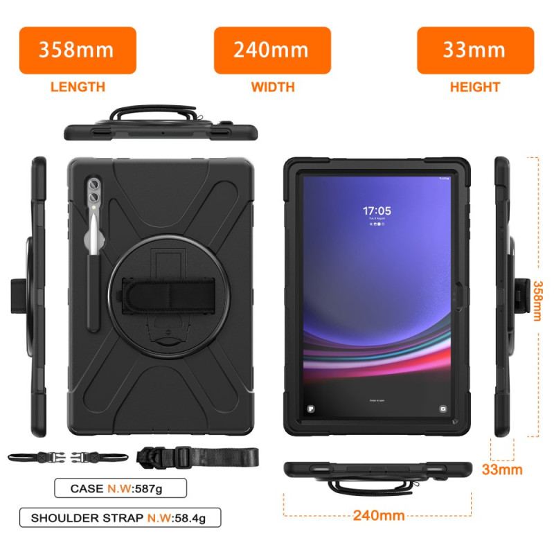 Etui Samsung Galaxy Tab S9 Ultra Potrójny Pasek Ochronny I Wsparcie