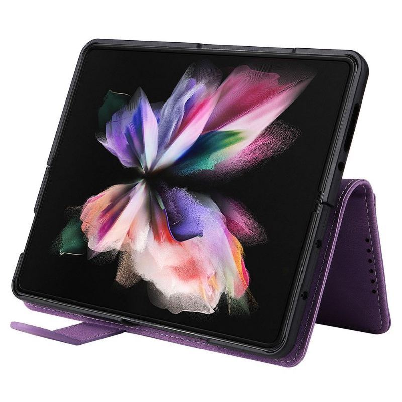 Etui Etui Folio do Samsung Galaxy Z Fold 3 5G Szycie Ze Sztucznej Skóry