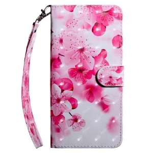 Etui Folio Do Xiaomi Redmi Note 13 4g CZerwone Kwiaty Z Paskiem