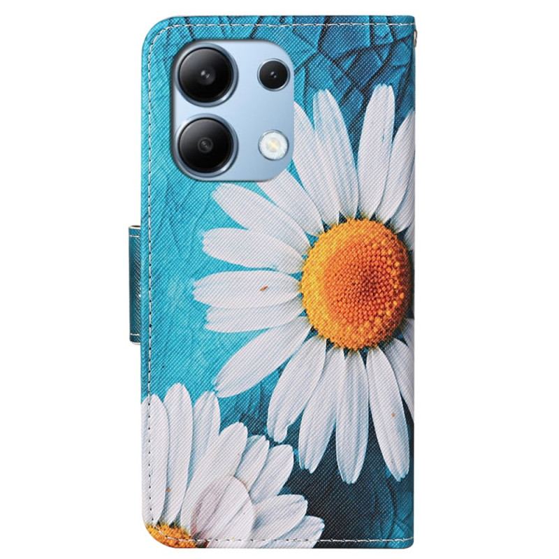 Etui Folio Xiaomi Redmi Note 13 4g Chryzantemy Z Dużymi Paskami