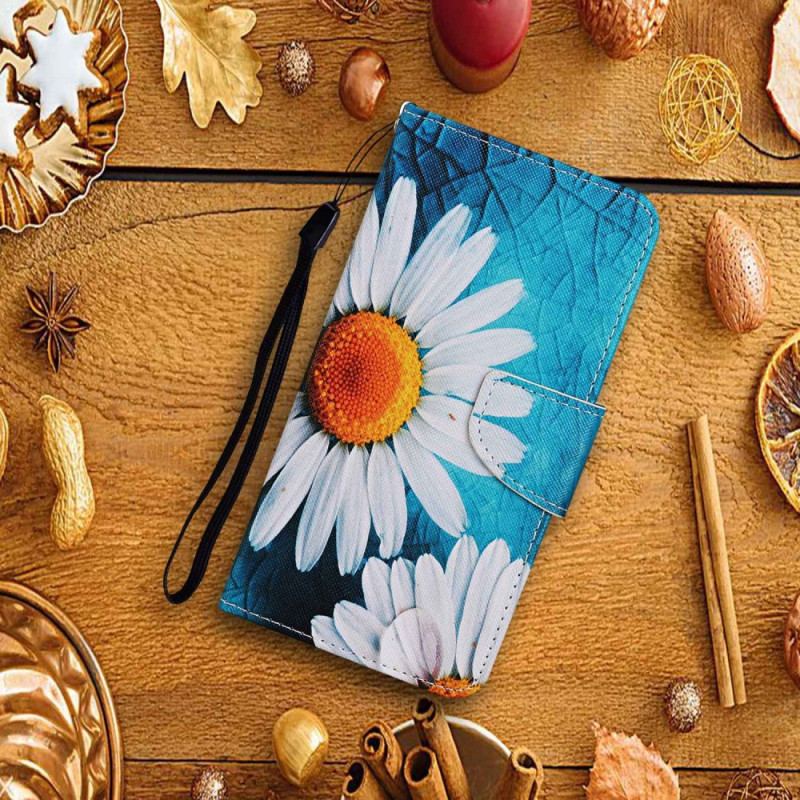 Etui Folio Xiaomi Redmi Note 13 4g Chryzantemy Z Dużymi Paskami
