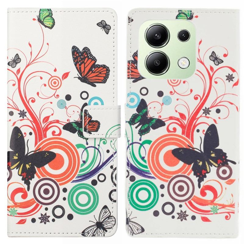 Etui Folio Xiaomi Redmi Note 13 4g Motyle Na Białym Tle
