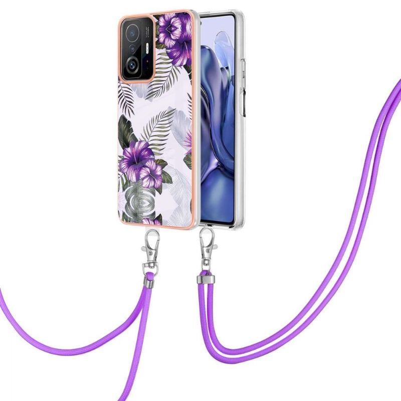Etui do Xiaomi 11T / 11T Pro ze Sznurkiem Egzotyczne Kwiaty