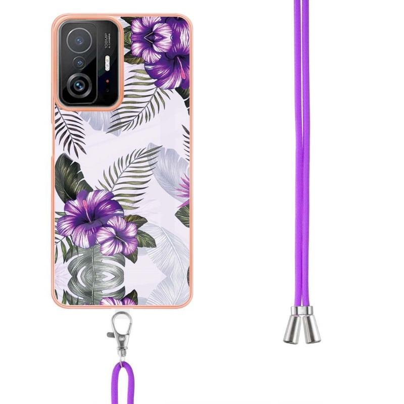Etui do Xiaomi 11T / 11T Pro ze Sznurkiem Egzotyczne Kwiaty