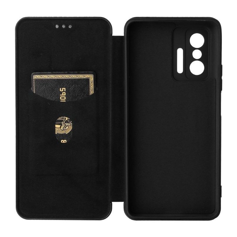 Skórzany Futerał do Xiaomi 11T / 11T Pro Skóra Ekologiczna Z Włókna Węglowego