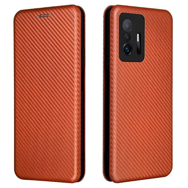 Skórzany Futerał do Xiaomi 11T / 11T Pro Skóra Ekologiczna Z Włókna Węglowego