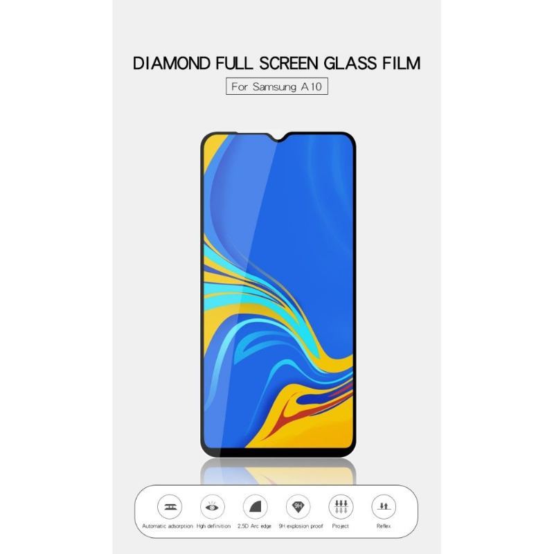 Samsung Galaxy A10 - Pełnowymiarowe Zabezpieczenie Ekranu Ze Szkła Hartowanego - Czarne