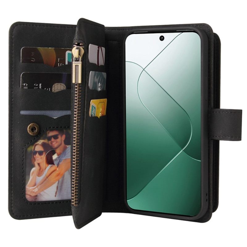Skórzany Futerał Xiaomi 14 Etui Na Telefon Wielofunkcyjny