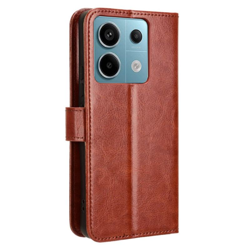 Etui Folio Do Xiaomi Redmi Note 13 Pro 5g Błyszcząca Sztuczna Skóra Z Paskiem