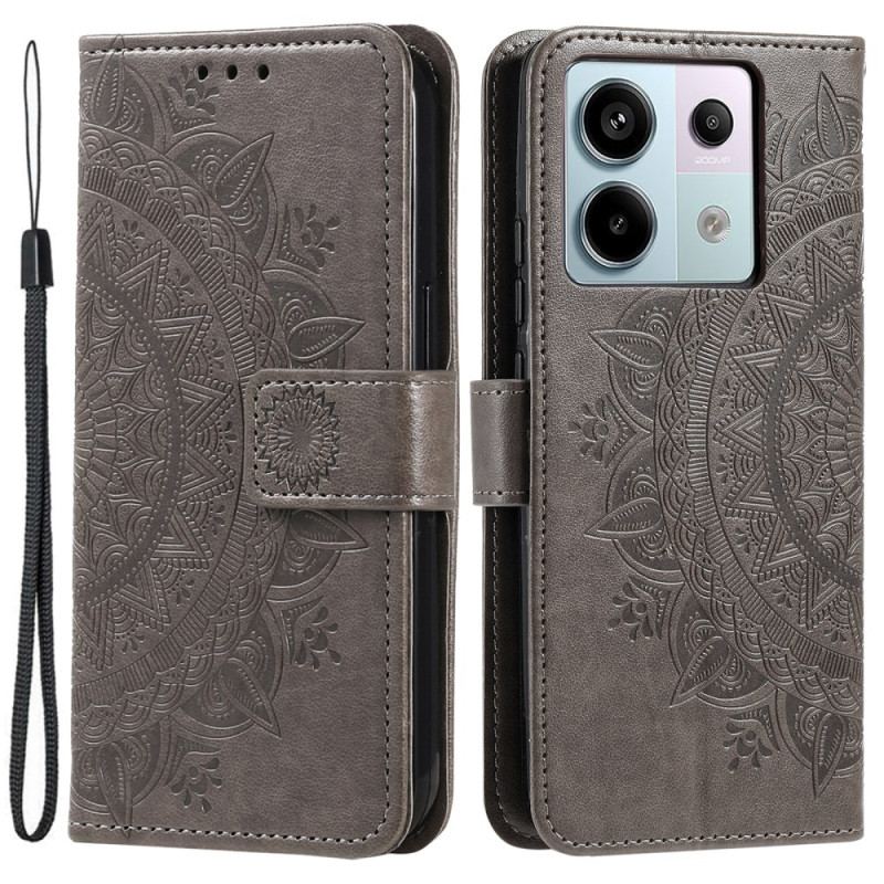 Etui Folio Do Xiaomi Redmi Note 13 Pro 5g Mandala Słońce Z Paskiem