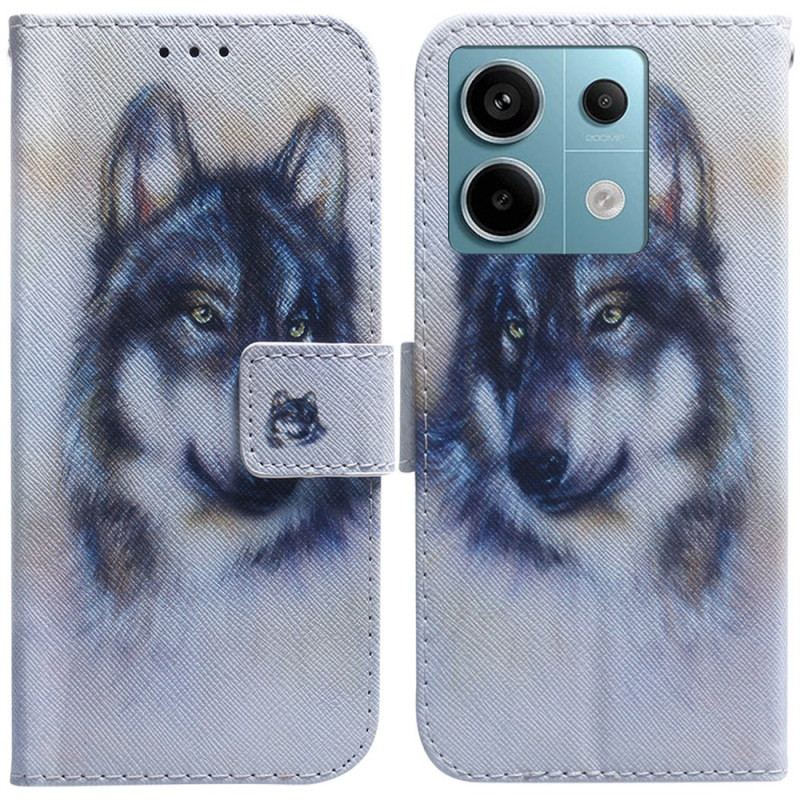 Etui Folio Xiaomi Redmi Note 13 Pro 5g Akwarelowy Pies Etui Ochronne