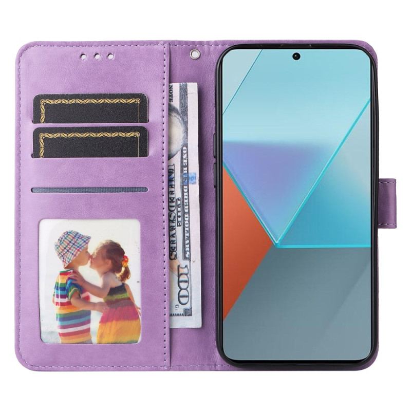 Etui Folio Xiaomi Redmi Note 13 Pro 5g Słonecznik Z Paskiem