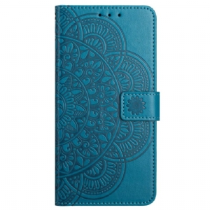 Skórzany Futerał Xiaomi Redmi Note 13 Pro 5g Etui Na Telefon Drukowana Mandala Z Paskiem