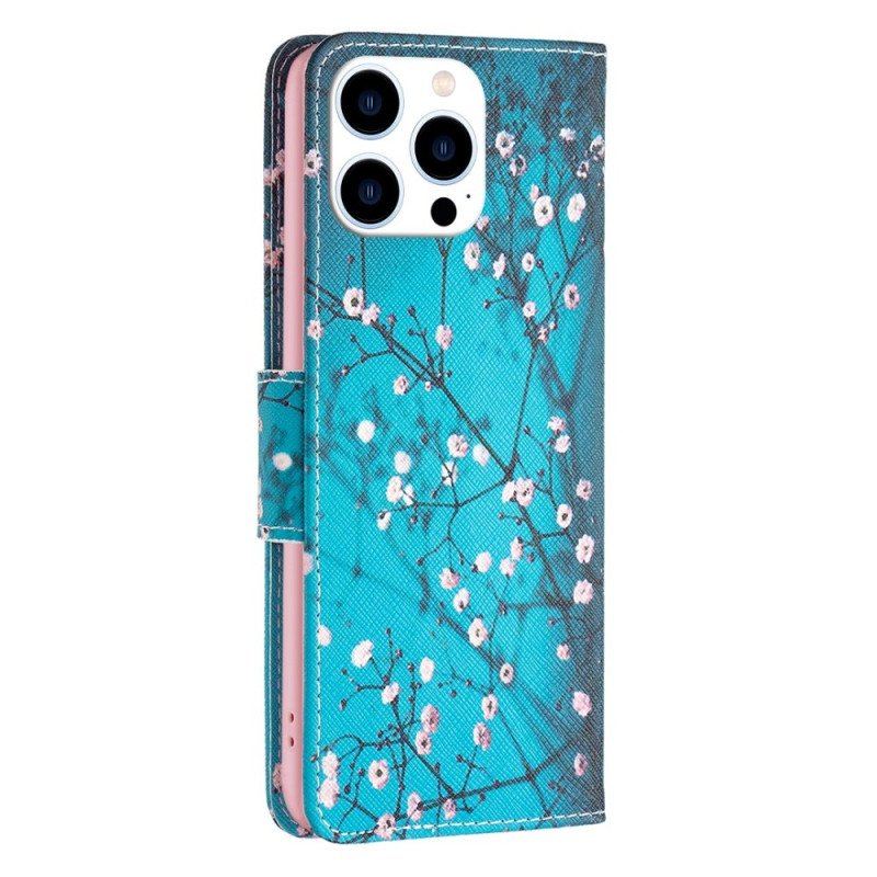 Etui Folio do iPhone 14 Pro Kwitnące Gałęzie
