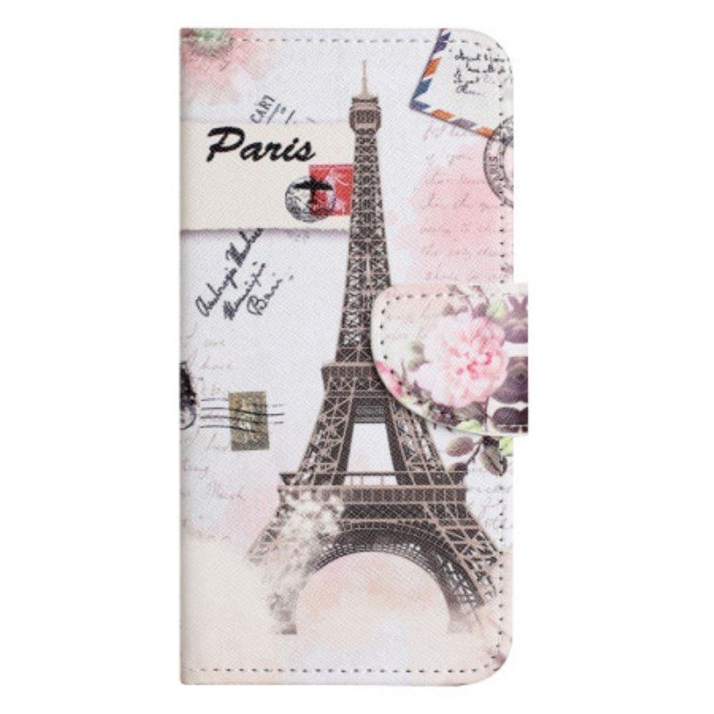 Etui Folio do iPhone 14 Pro Zabytkowa Wieża Eiffla