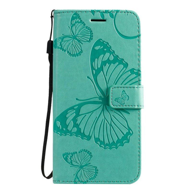 Etui Folio do Samsung Galaxy S20 Plus / S20 Plus 5G z Łańcuch Gigantyczne Motyle Paskowe