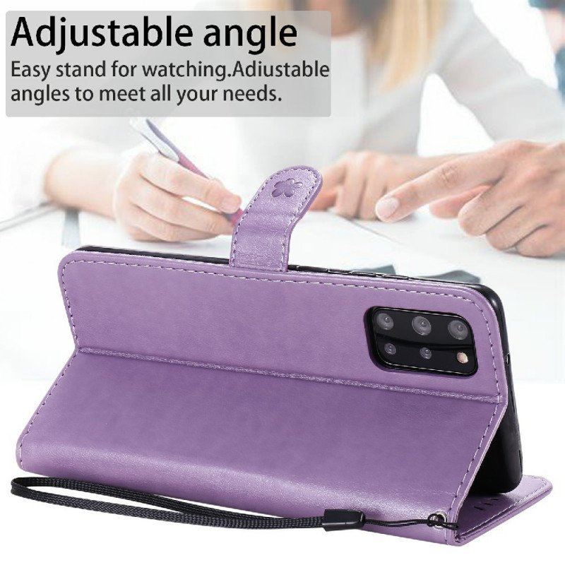 Etui Folio do Samsung Galaxy S20 Plus / S20 Plus 5G z Łańcuch Kot I Pszczoła Z Smyczą