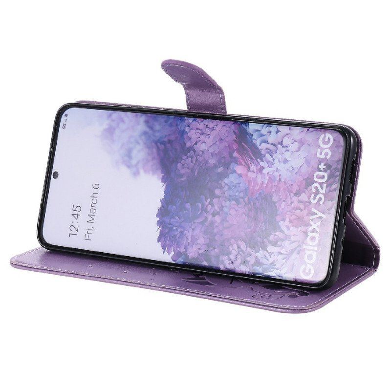 Etui Folio do Samsung Galaxy S20 Plus / S20 Plus 5G z Łańcuch Kot I Pszczoła Z Smyczą