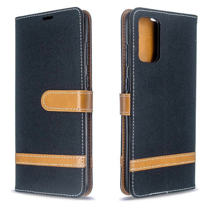 Etui Folio do Samsung Galaxy S20 Plus / S20 Plus 5G z Łańcuch Pasek Z Efektem Tkaniny I Skóry