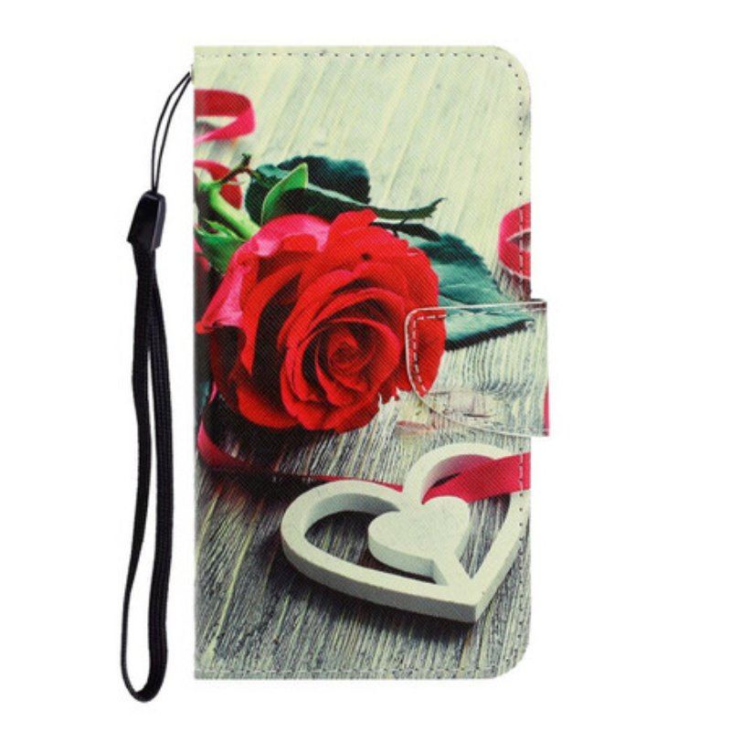 Etui Folio do Samsung Galaxy S20 Plus / S20 Plus 5G z Łańcuch Romantyczna Róża Z Paskiem