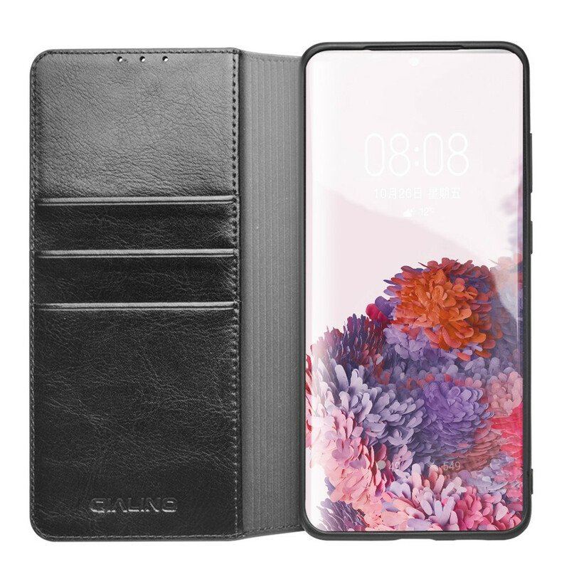 Etui Na Telefon do Samsung Galaxy S20 Plus / S20 Plus 5G Etui Folio Qialino Prawdziwej Skóry