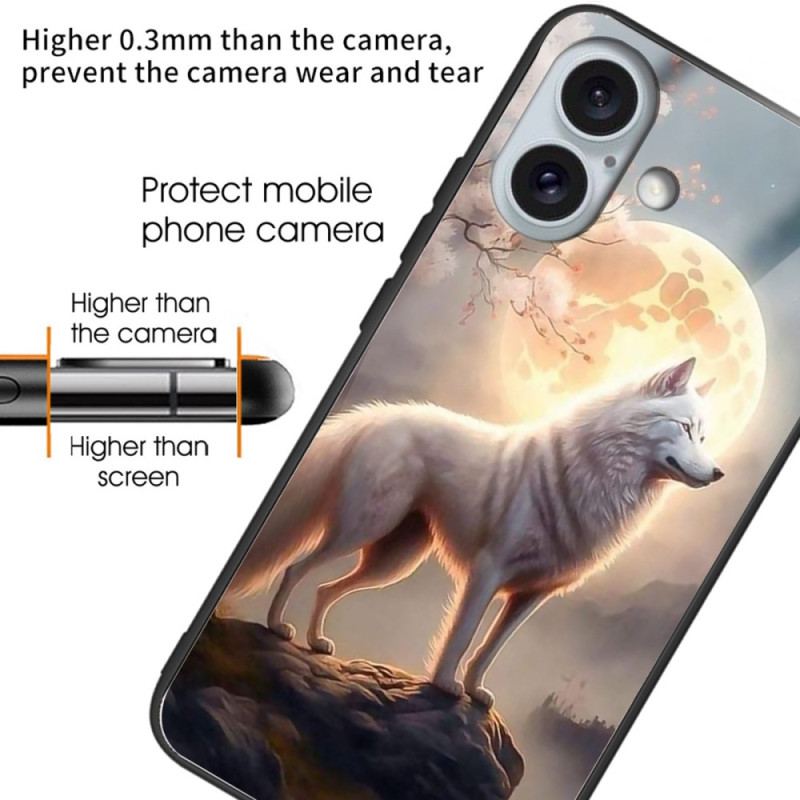 Etui Do iPhone 16 Plus Szkło Hartowane Moonlight Wolf