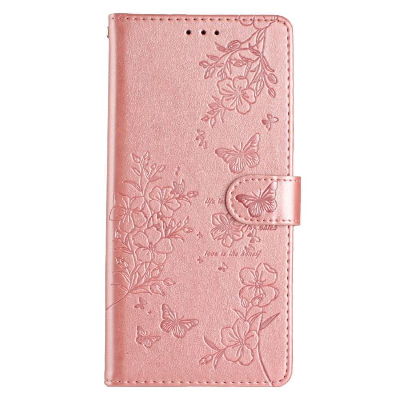 Etui Folio Do iPhone 16 Plus Małe Motylki Z Paskiem