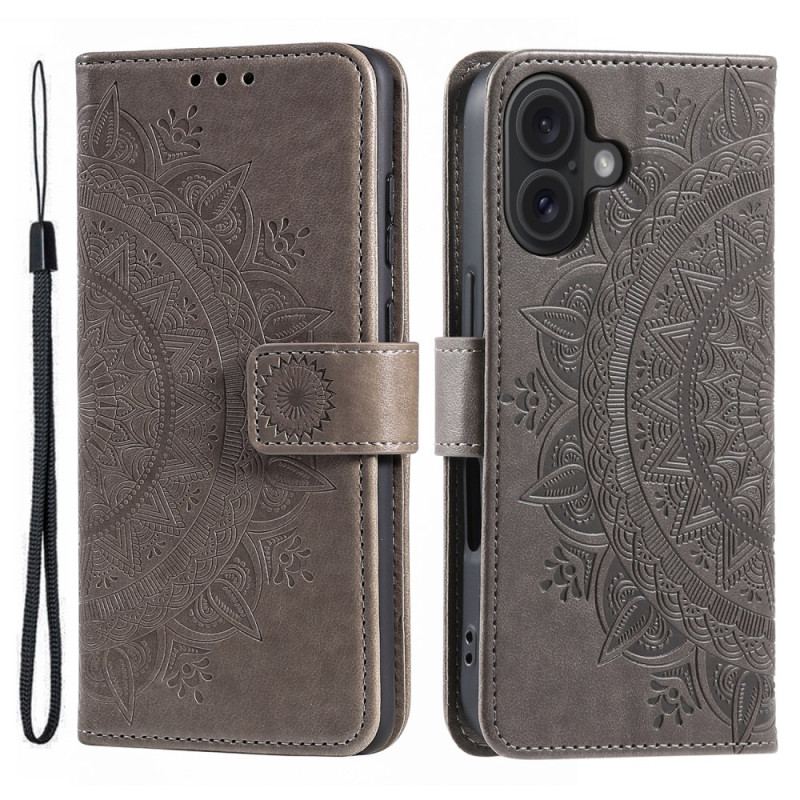 Etui Folio Do iPhone 16 Plus Mandala Słońce