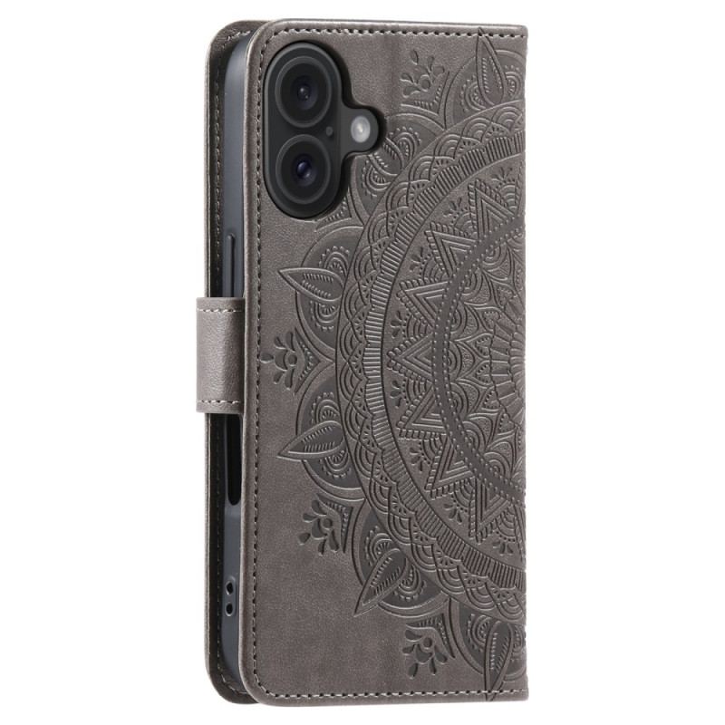 Etui Folio Do iPhone 16 Plus Mandala Słońce