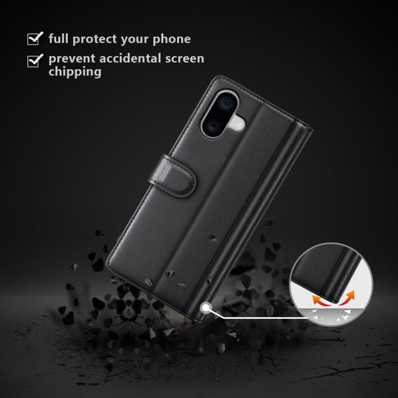 Etui Folio Do iPhone 16 Plus Prawdziwa Skóra