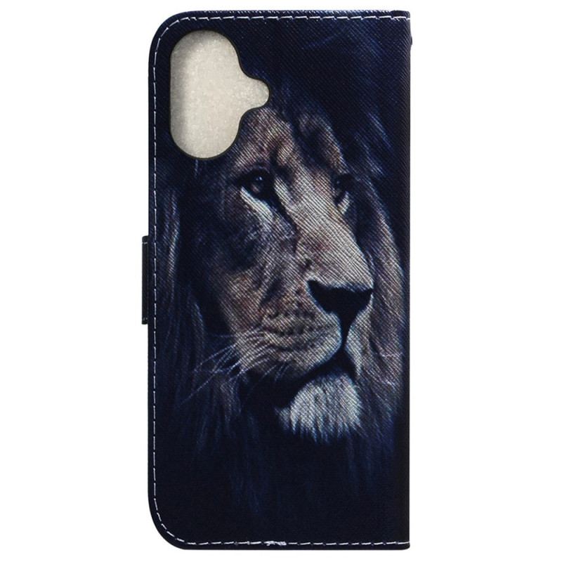 Etui Folio Do iPhone 16 Plus Śniący Lew