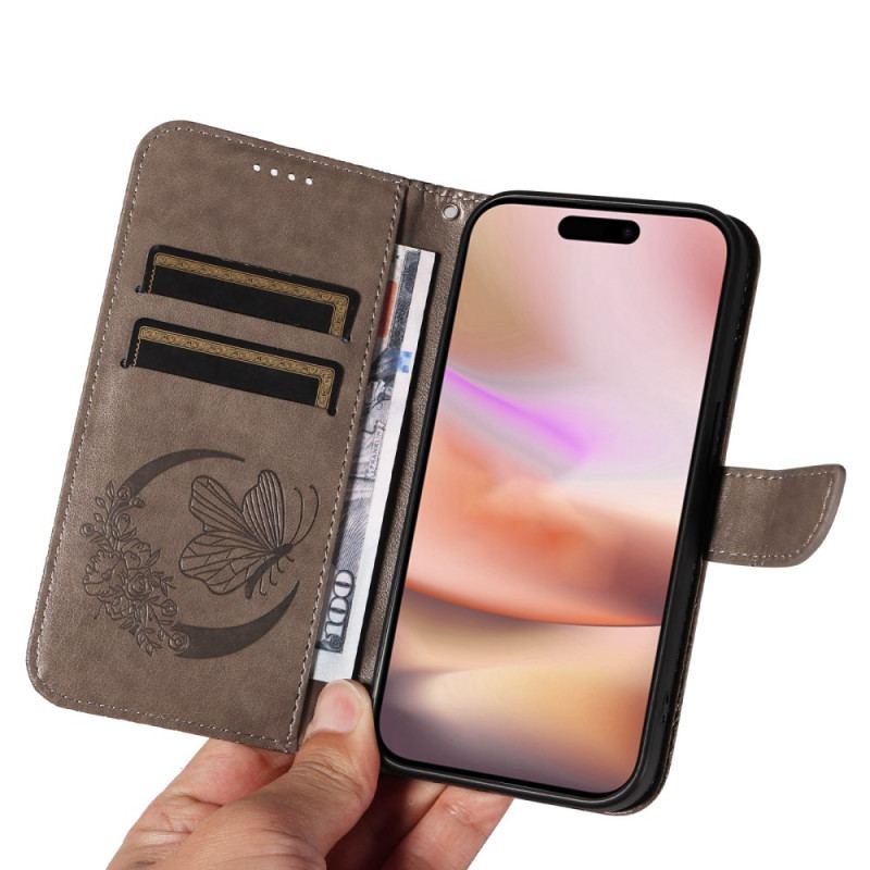 Etui Folio iPhone 16 Plus Nadruk Motyla Etui Ochronne