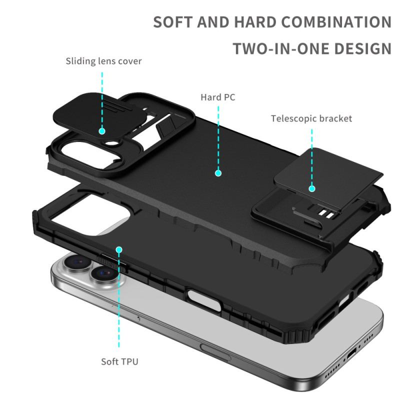 Etui iPhone 16 Plus Suwak I Wsparcie Kamery Etui Ochronne