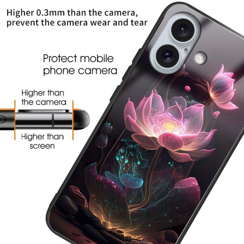 Etui iPhone 16 Plus Szkło Hartowane Lotus Rose