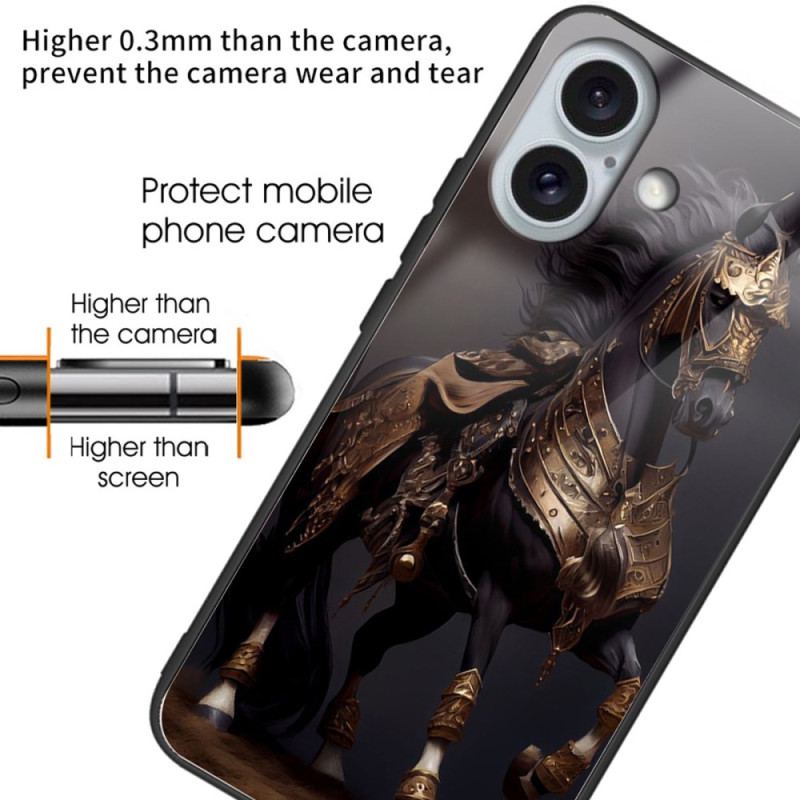 Etui iPhone 16 Plus Szkło Hartowane Z Zamaskowanym Koniem