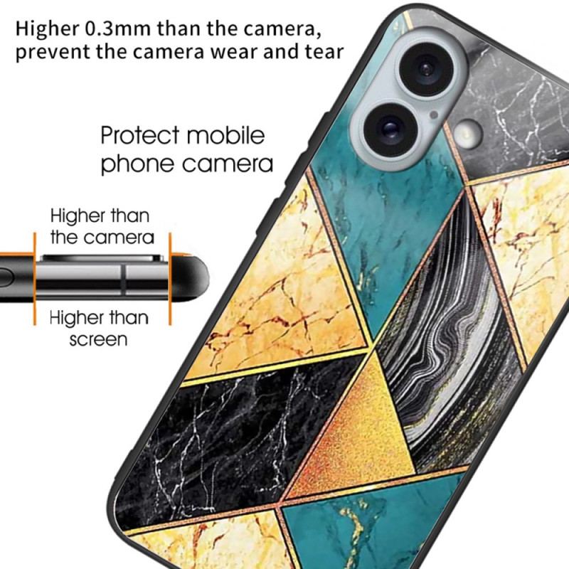 Etui iPhone 16 Plus Wybuch Marmuru Ze Szkła Hartowanego