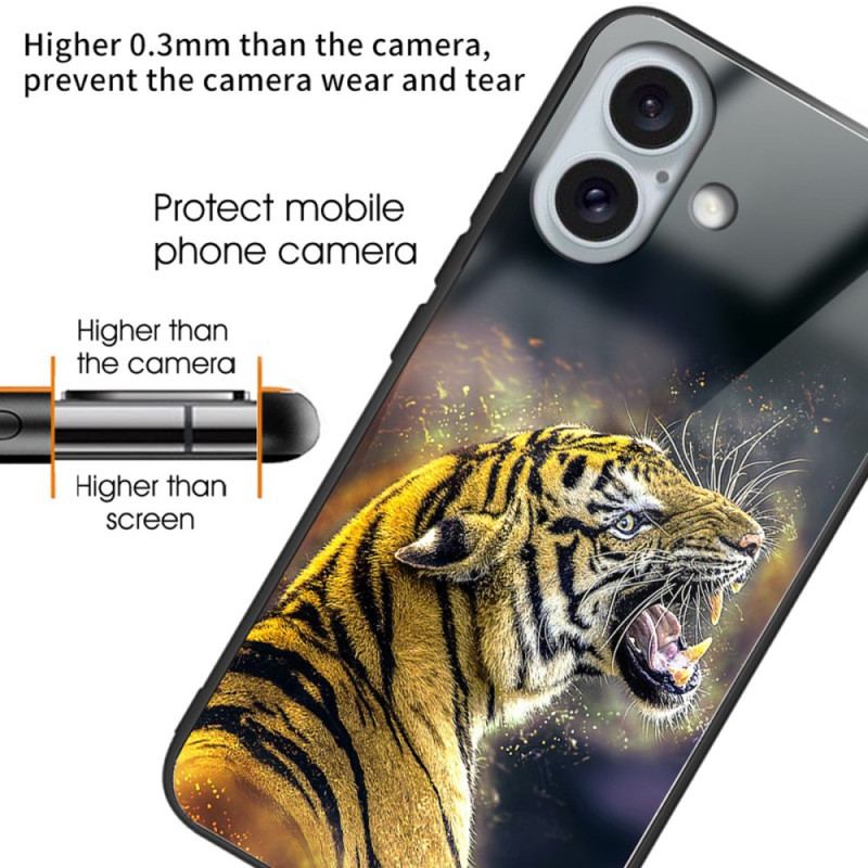 Futerały iPhone 16 Plus Etui Na Telefon Szkło Hartowane Typu Ryczący Tygrys