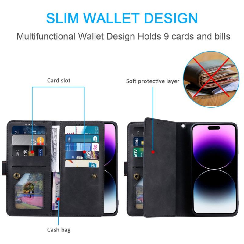 Obudowa iPhone 16 Plus Etui Na Telefon Etui Na Karty Ze Smyczą A9