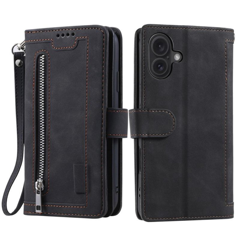 Obudowa iPhone 16 Plus Etui Na Telefon Etui Na Karty Ze Smyczą A9